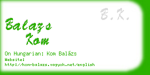 balazs kom business card